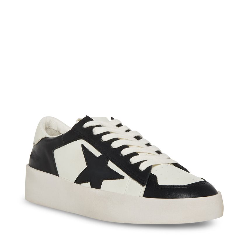 Black / White Steve Madden Perona Women's Sneakers | PH 9285CKH